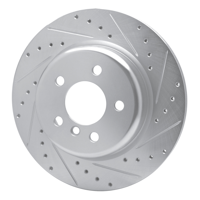 BMW 528I Brake Rotor (1) - Rear Right - R1 Concepts - Drilled & Slotted - Silver - `11-`16